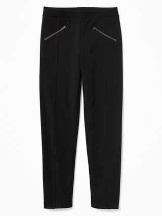 Old Navy Girls Zip-Pocket Stevie Ponte-Knit Leggings For Girls Blackjack Size L | Old Navy US