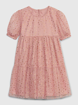 Toddler Metallic Star Tulle Tiered Dress | Gap (US)