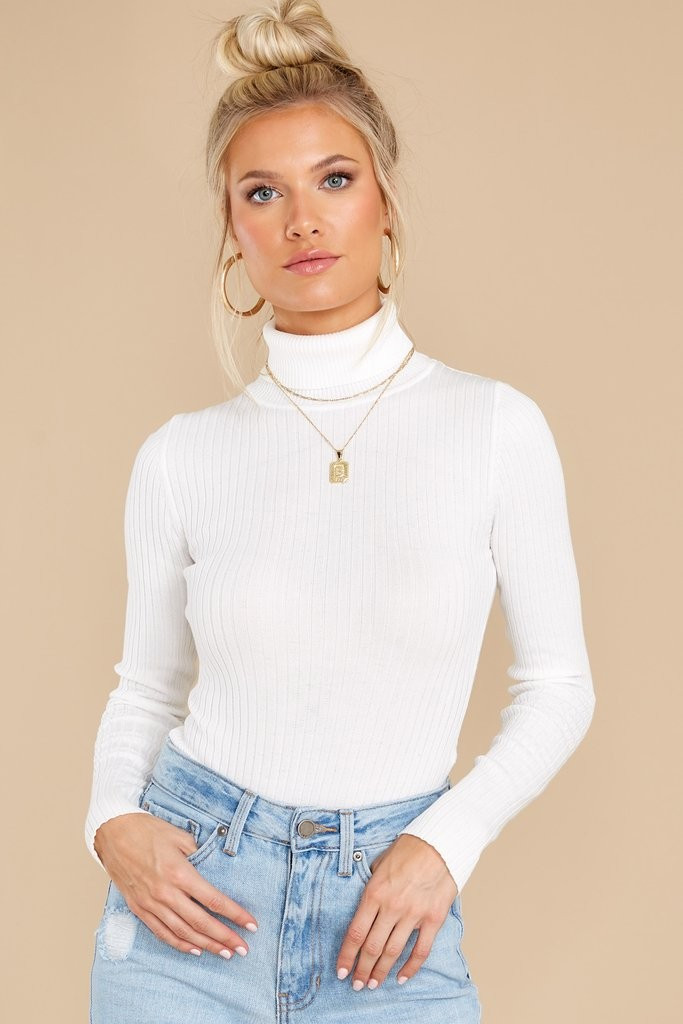 Setting Trends Ivory Bodysuit | Red Dress 