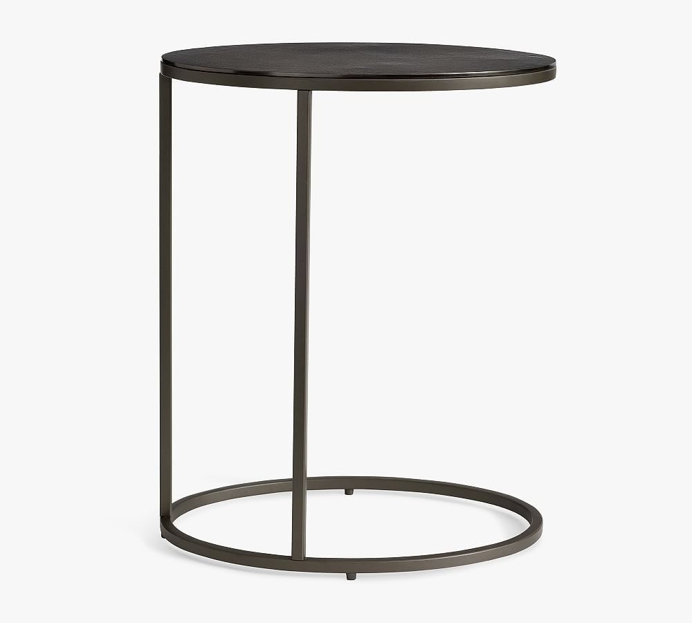 Duke Oval Metal C-Table | Pottery Barn (US)