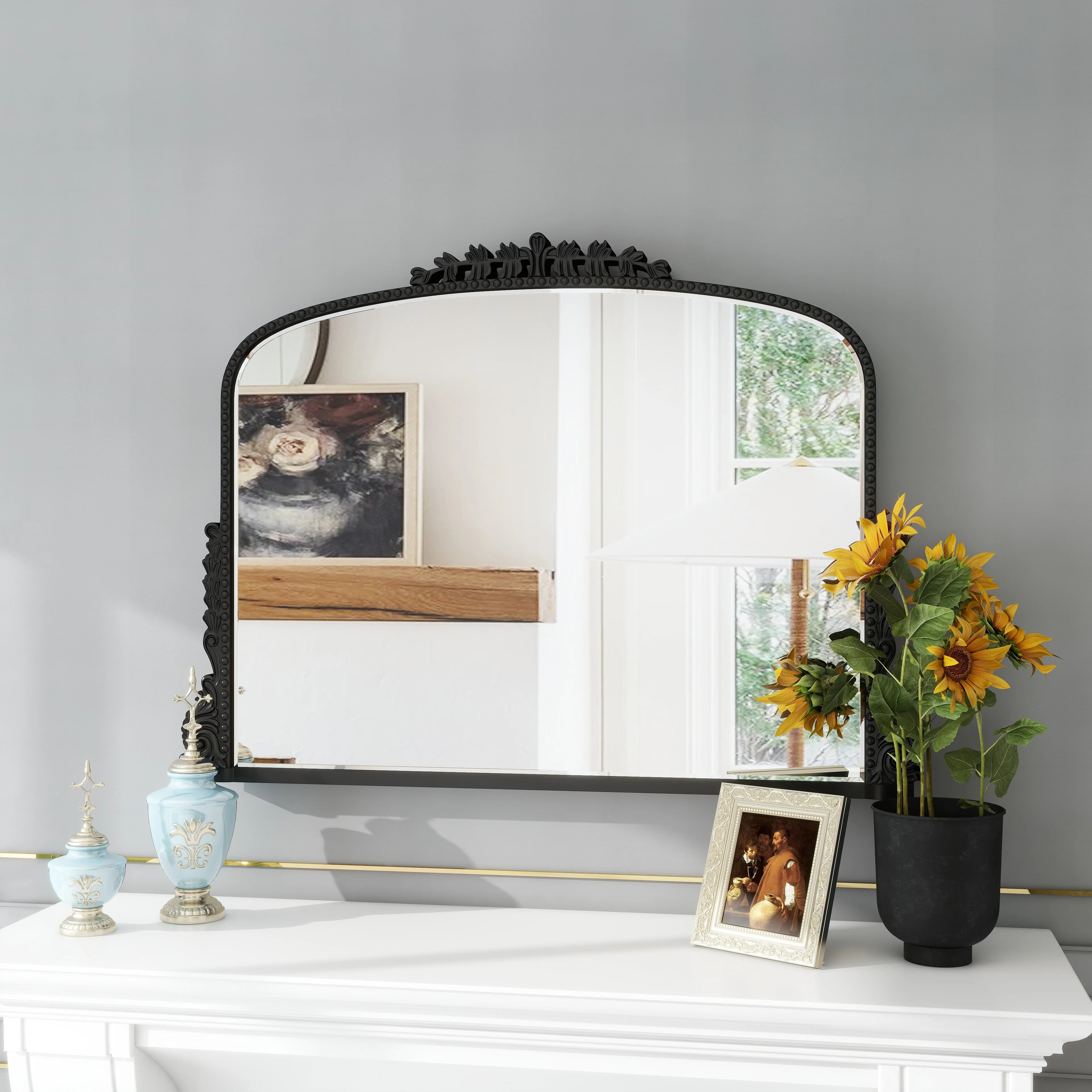 Shyfoy Vintage Arch Wall Mirror Ornate Mirror for Living Room Decor Decorative Mirrors  for Wall ... | Walmart (US)