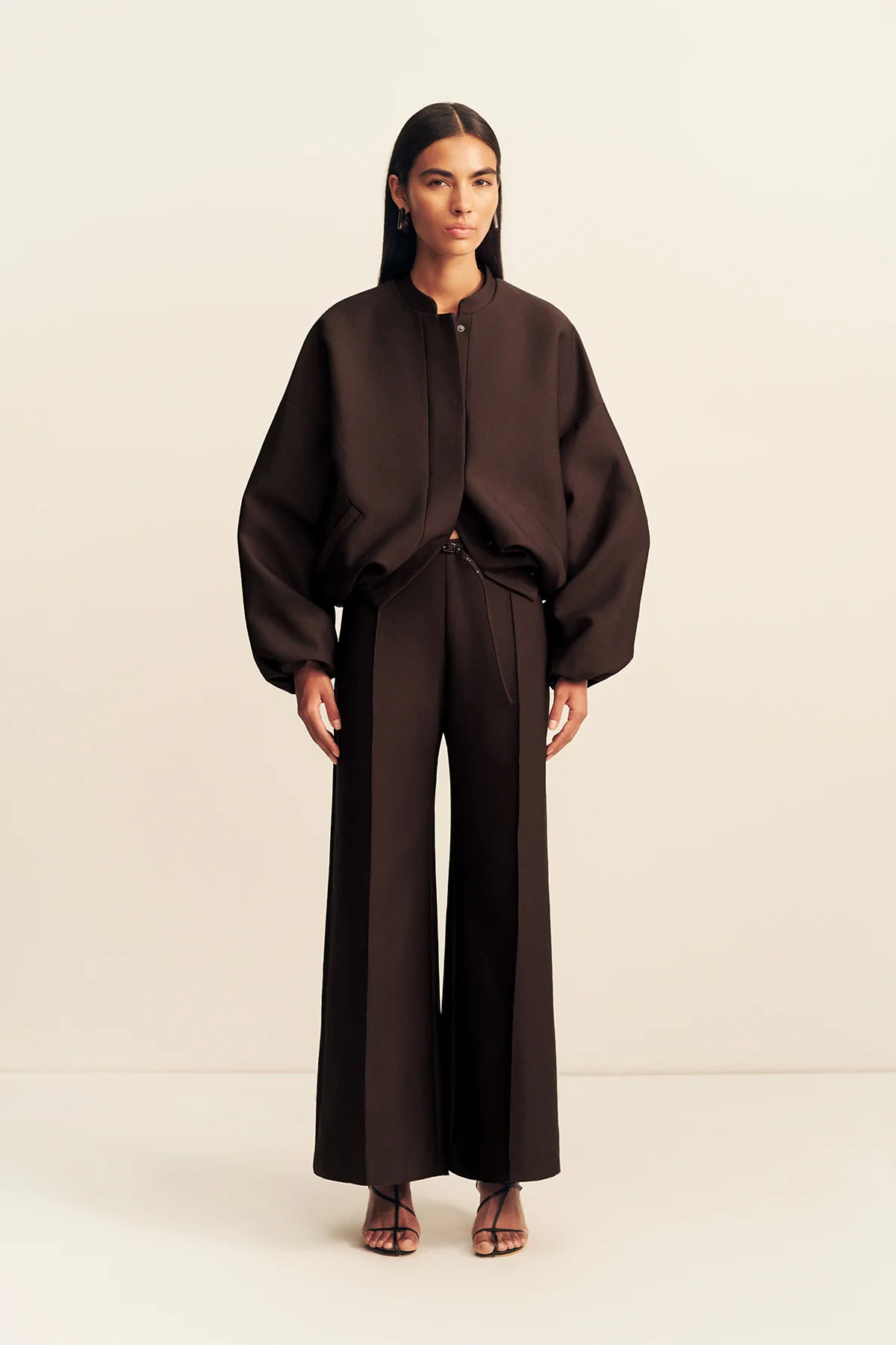 Otis Wide Leg Belted Pant | Ristretto | Pants | Shona Joy | Shona Joy