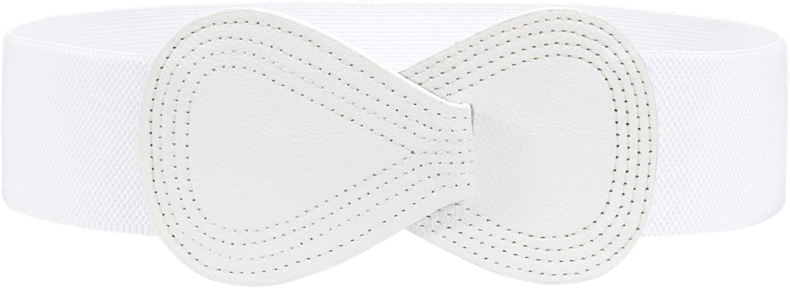 JASGOOD Women Stretchy Belt for Dresses Vintage Elastic Wide Waist Belt | Amazon (US)