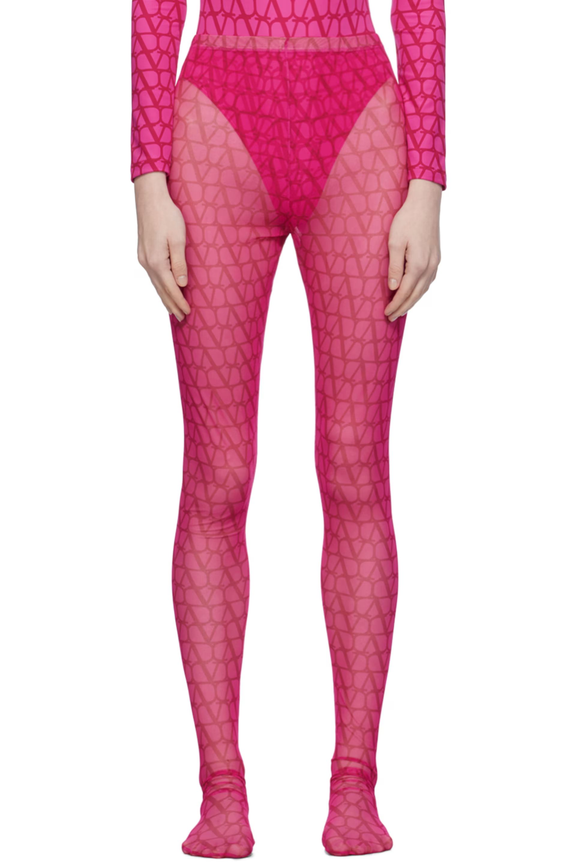 Pink Toile Iconographe Tights | SSENSE