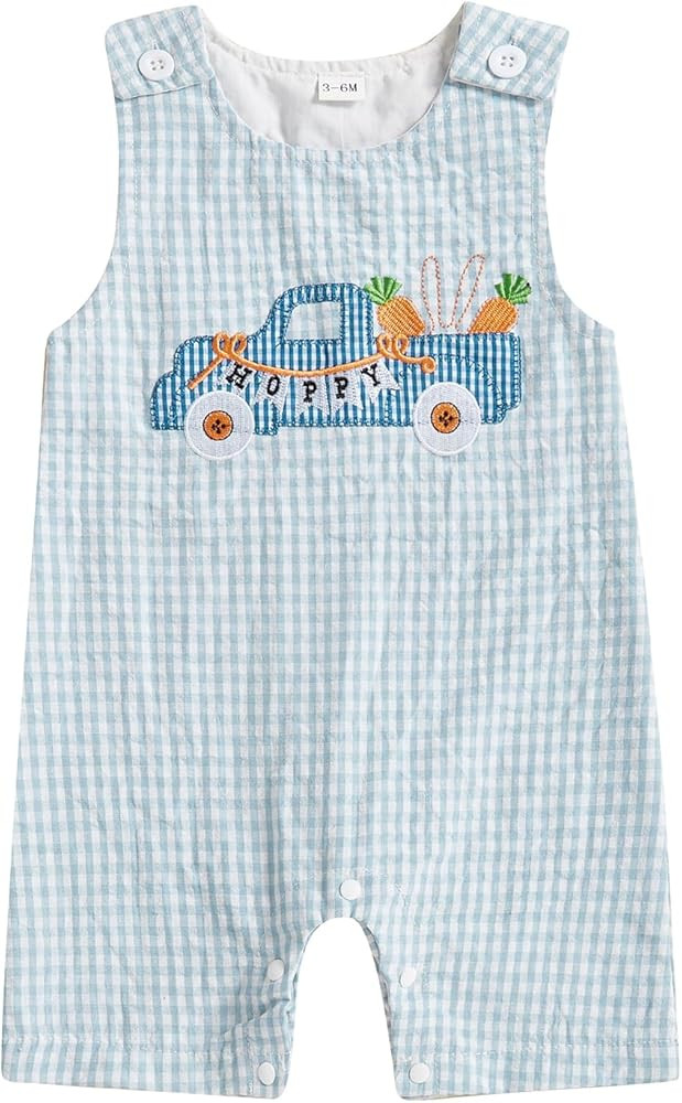 Infant Baby Boy Girl Easter Rabbit Jumpsuit Sleeveless Straps Romper Bib Pants One Piece Overalls... | Amazon (US)