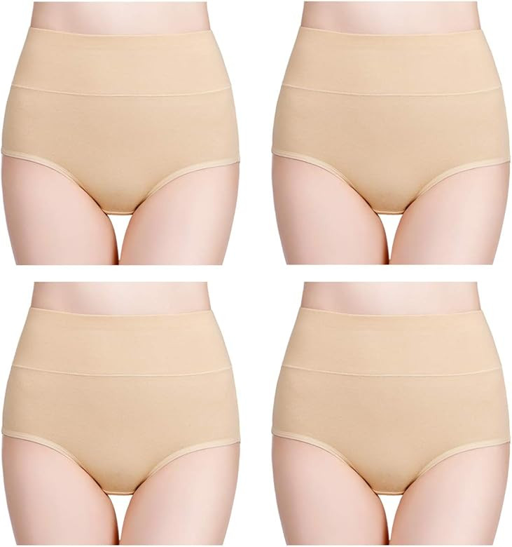 wirarpa Women's High Waisted Cotton Underwear Ladies Soft Full Briefs Panties Multipack | Amazon (US)