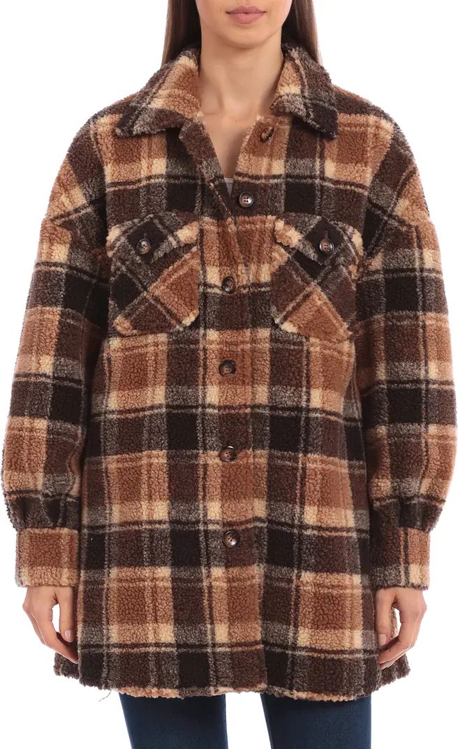 Plaid Teddy Fleece Shirt Jacket | Nordstrom