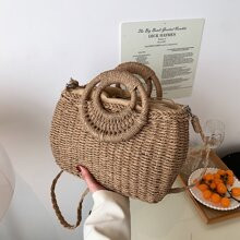 Braided Detail Straw Bag | SHEIN