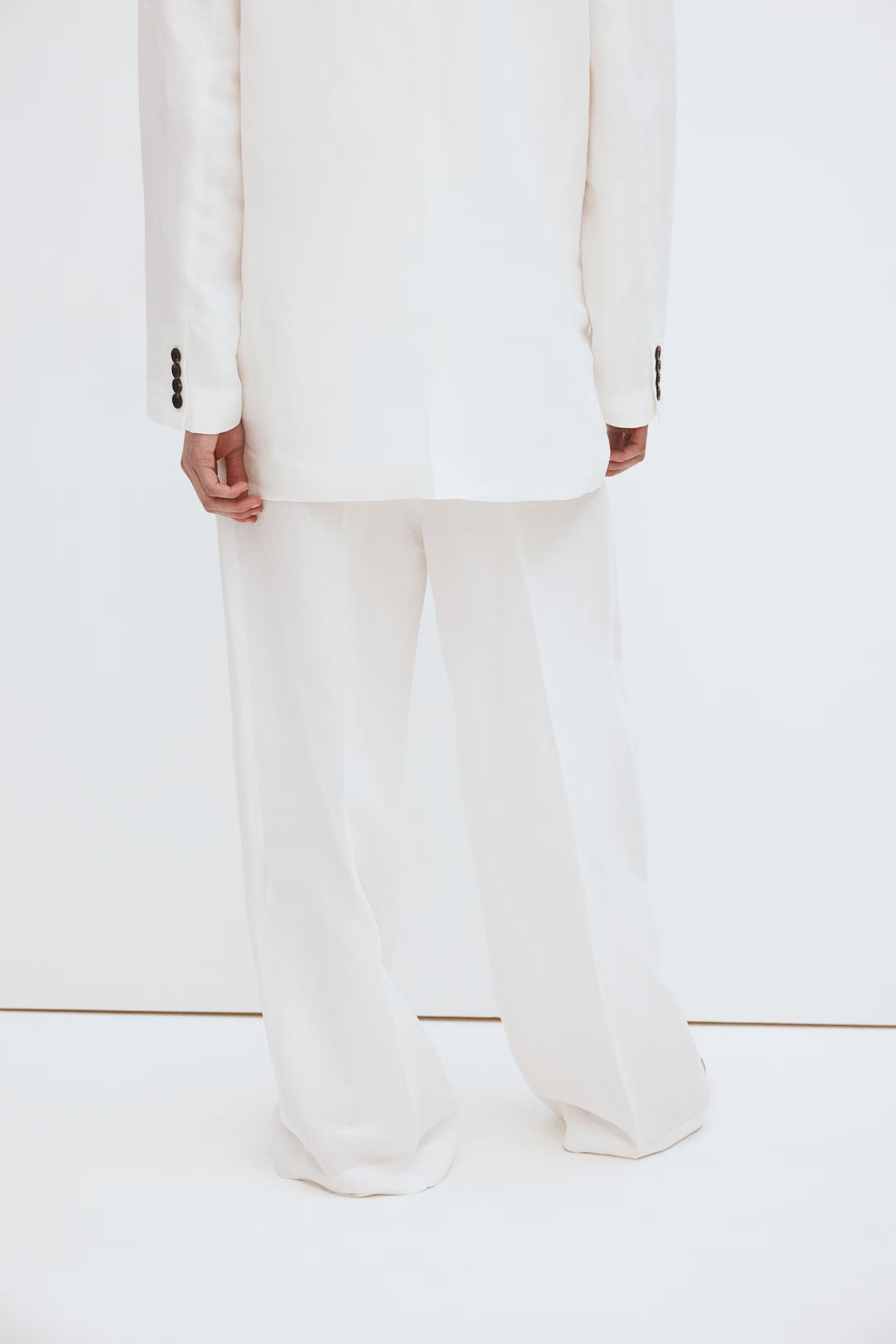 Tailored linen-blend trousers | H&M (UK, MY, IN, SG, PH, TW, HK)