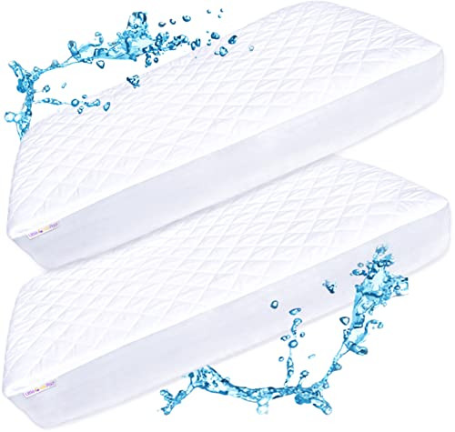 Crib Mattress Protector Pad 2 Pack - Waterproof & Noiseless, Ultra-Soft Breathable Mattress Cover for Baby Cribs and Toddler Beds, Highly Absorbent Fitted and Dryer Safe | Amazon (US)