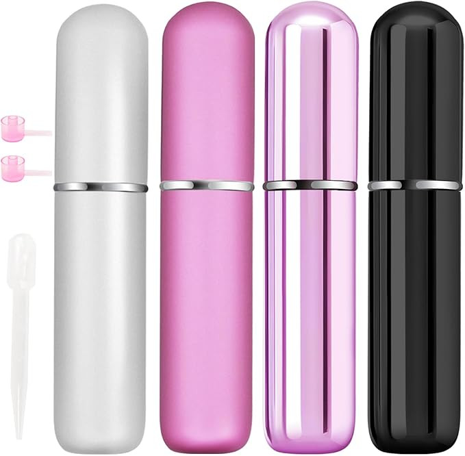 4pcs Mini Perfume Travel Bottle, Perfume Atomiser Refillable, 5ML Spray Bottles, Portable for Tra... | Amazon (US)