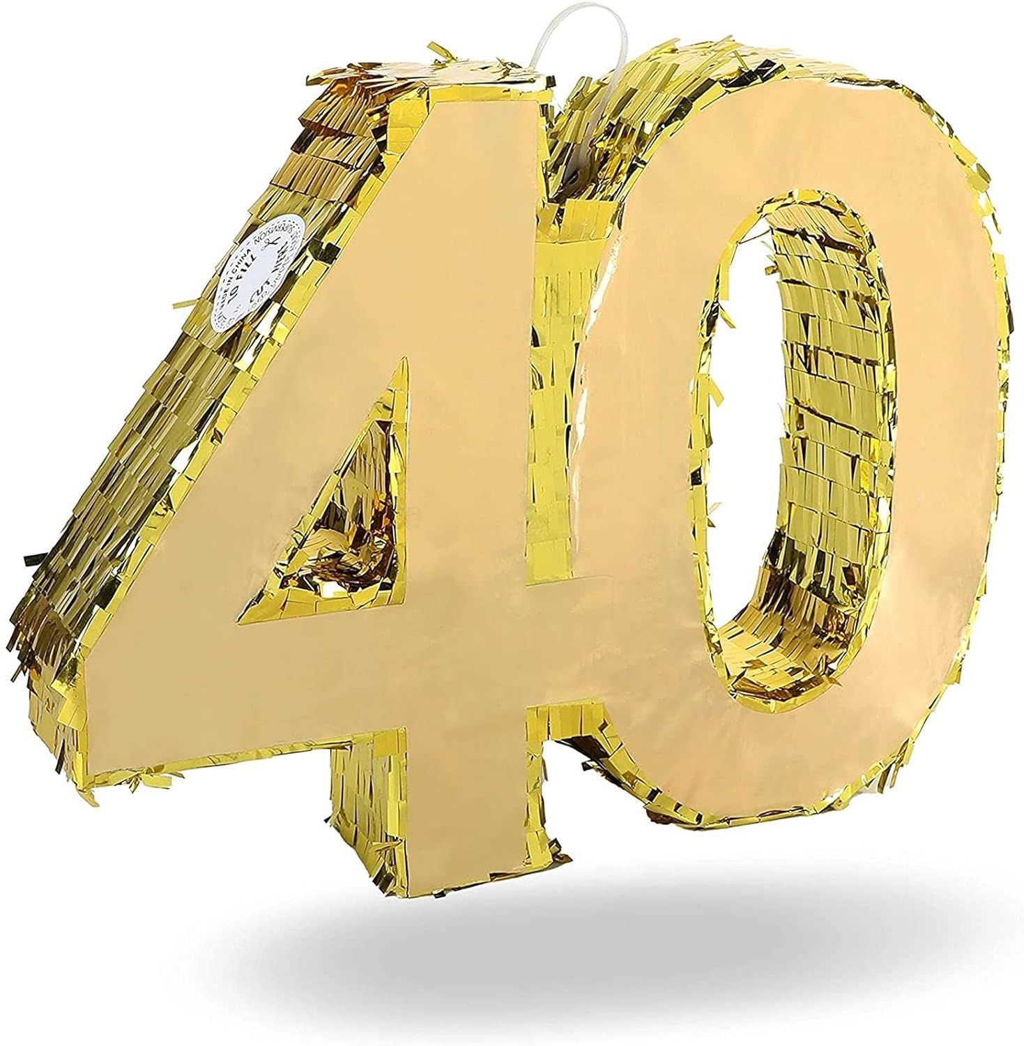 Gold Foil Pinata for 40th Birthday Party (16.5 x 13 Inches) | Amazon (US)