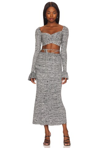 x REVOLVE Yuna Crop Top in Black & White Marl | Revolve Clothing (Global)