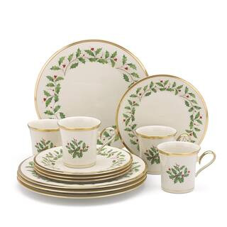 Lenox Holiday 12-Piece Traditional Ivory Bone China Dinnerware Set (Service for 4) 6122048 - The ... | The Home Depot