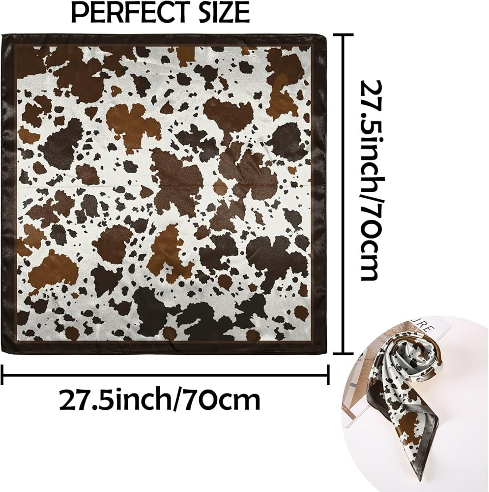 Scarf Silk Feeling Square Satin Head Hair Scarf Wrap 27.5 Inches Headwear Aesthetic Cute Decorati... | Amazon (US)