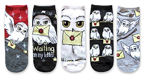 Harry Potter Hedwig Hogwarts Letter Juniors/Womens 5 Pack Ankle Socks Size 4-10 Multi | Amazon (US)