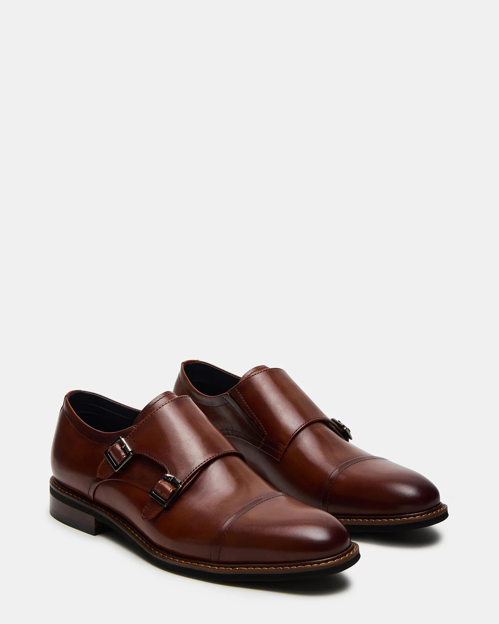 HARAN Tan Leather Men's Buckle Strap Dress Shoe | Steve Madden (US)