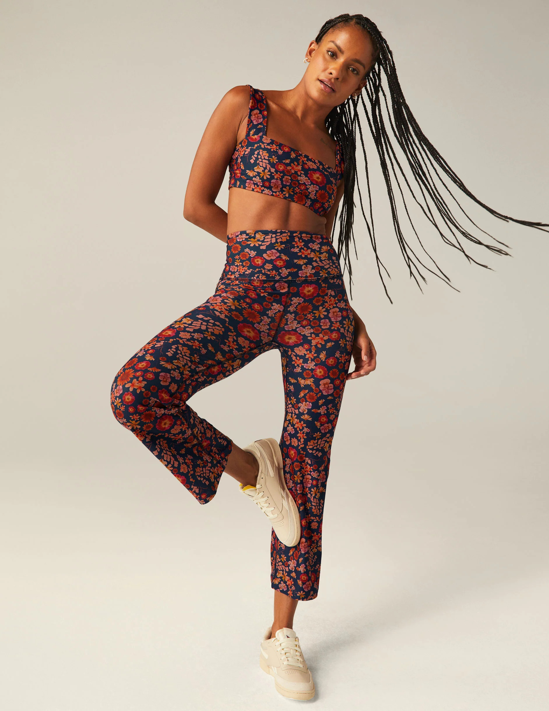 Retro Press Floral SoftMark Retro Cropped Pant | Beyond Yoga | Beyond Yoga