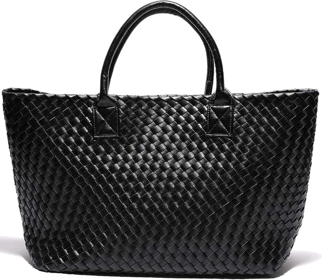 Woven Bag Shopper Bag Travel Handbags and Purses Women Tote Bag Large Capacity Shoulder Fashion B... | Amazon (US)