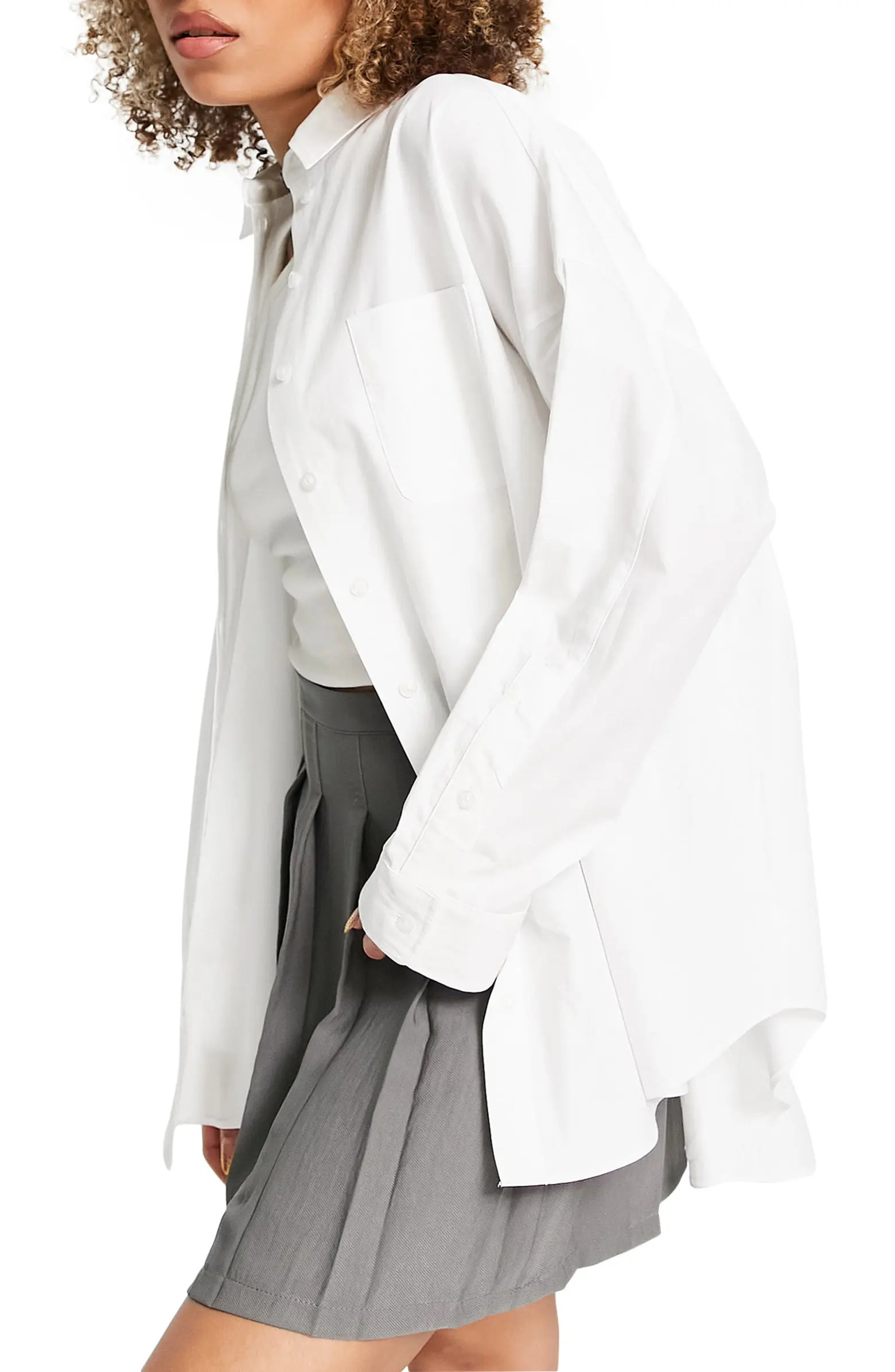 Oversized Poplin Button-Up Shirt | Nordstrom