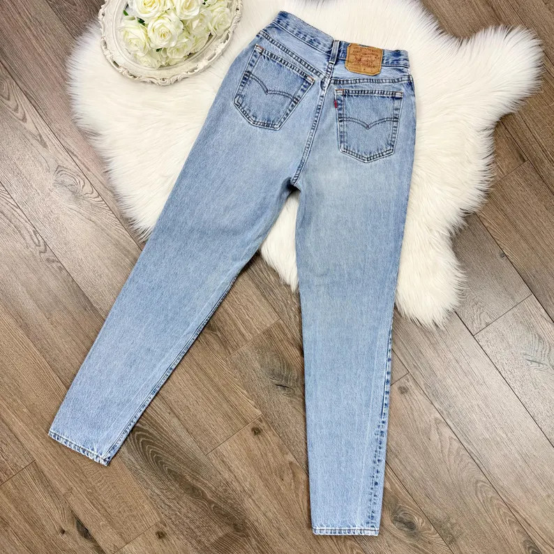 Sz 26 Vintage 501 Light Wash High Waisted Slim Fit Tapered Leg Levis - Etsy | Etsy (Global)