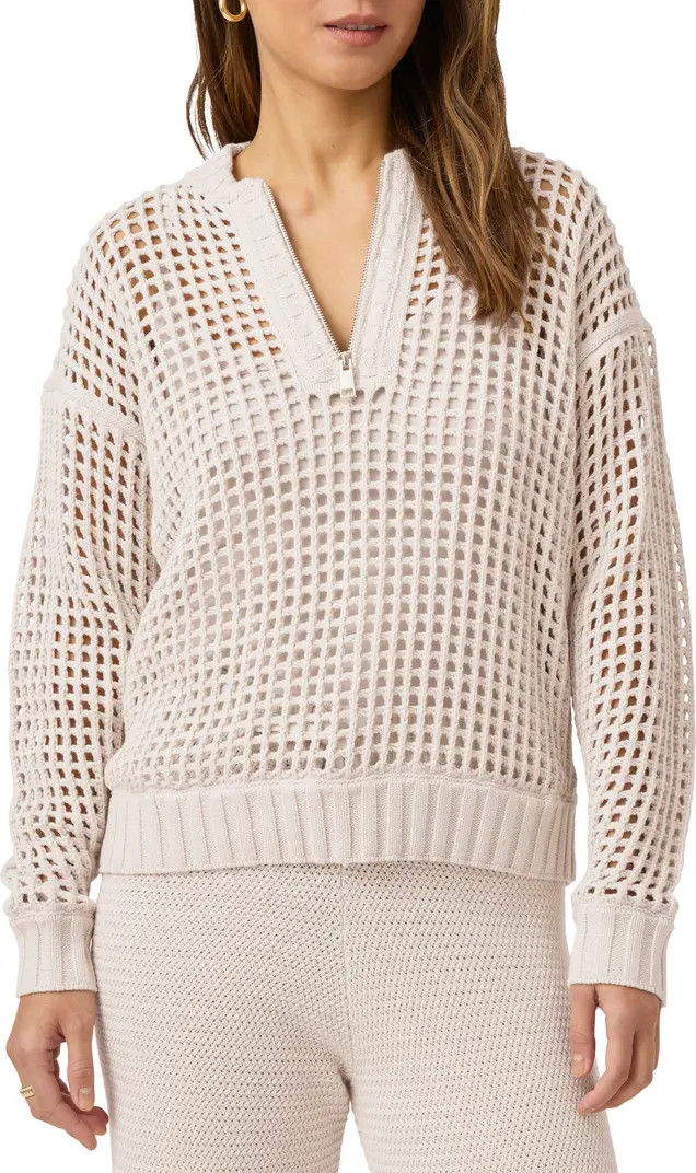 x @Cellajaneblog Pointelle Half Zip Sweater | Nordstrom