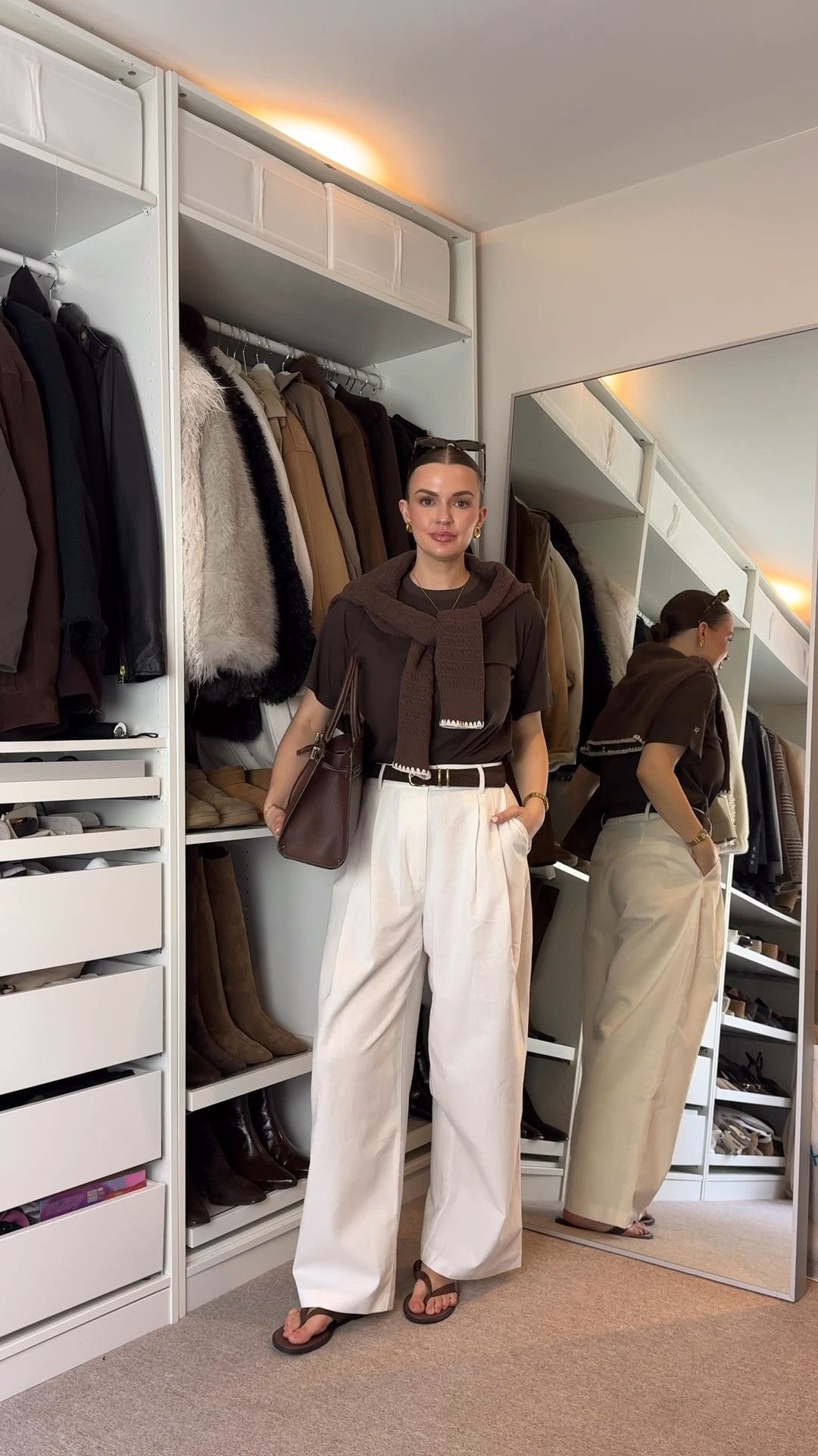 Brown & white spring summer outfit from wat the brand. Wearing size S in both 

#LTKuk #LTKspring #LTKstyletip