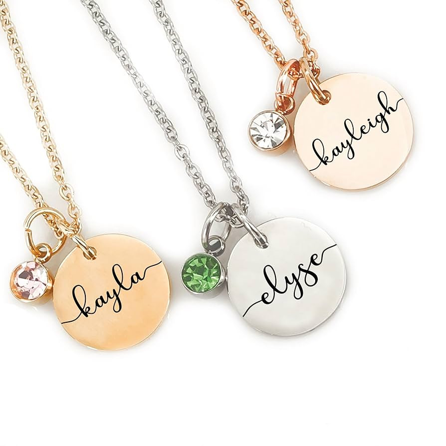 Personalized Birthstone Necklace | Custom Name Necklace | Girlfriend Gift | Friend Necklace for W... | Amazon (US)
