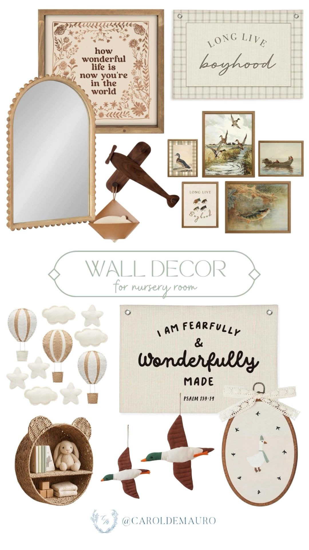 Nursery wall decor that actually feels intentional and meaningful — and that fearfully and wonderfully made piece is one i would put in every single baby's room.

nursery inspo, baby room, neutral nursery, interior design, wall accents, amazon home

#LTKHome #LTKKids