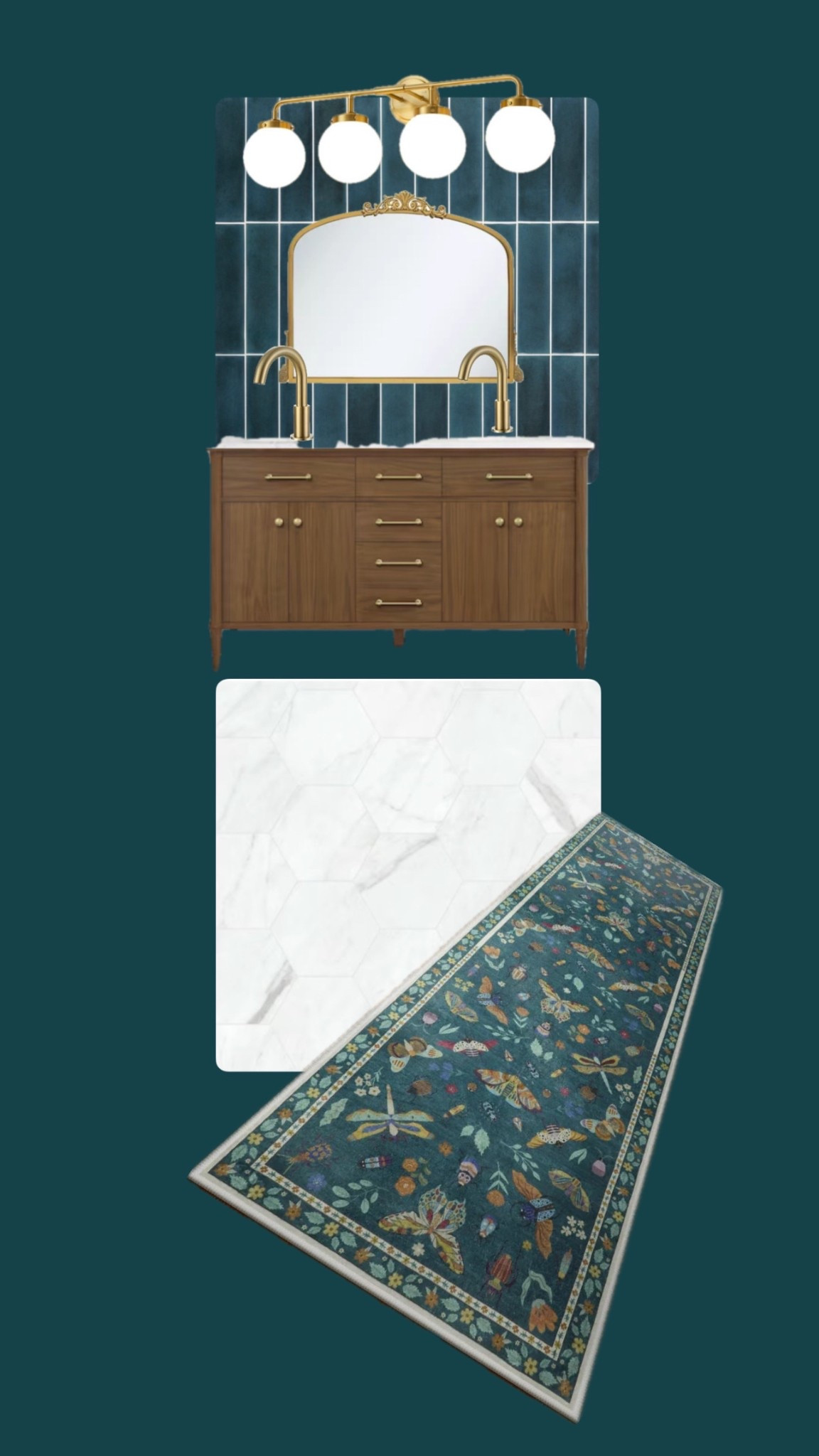 Vanity & tile is from Lowe’s. The mirror in the moodboard is from hobby lobby, i linked similar ones from Amazon. Teal tiles are from Floor & Decor

#LTKStyleTip #LTKSaleAlert #LTKHome