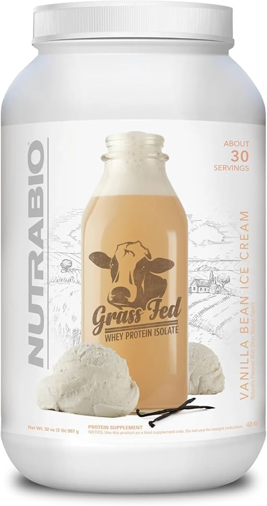NutraBio Grass Fed Whey Isolate Protein Powder - 25G of Protein Per Scoop - Sugar Free Natural Le... | Amazon (US)