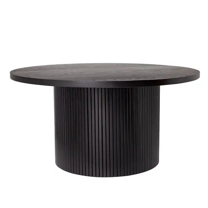 Round Coffee Table Solid Wood Circle Pedestal Table | Overstock