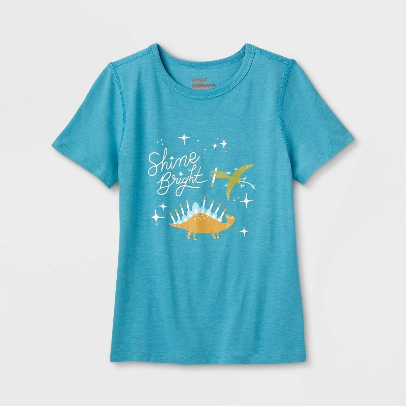 Kids' Adaptive Short Sleeve Hanukkah 'Shine Bright' Graphic T-Shirt - Cat & Jack™ Blue | Target