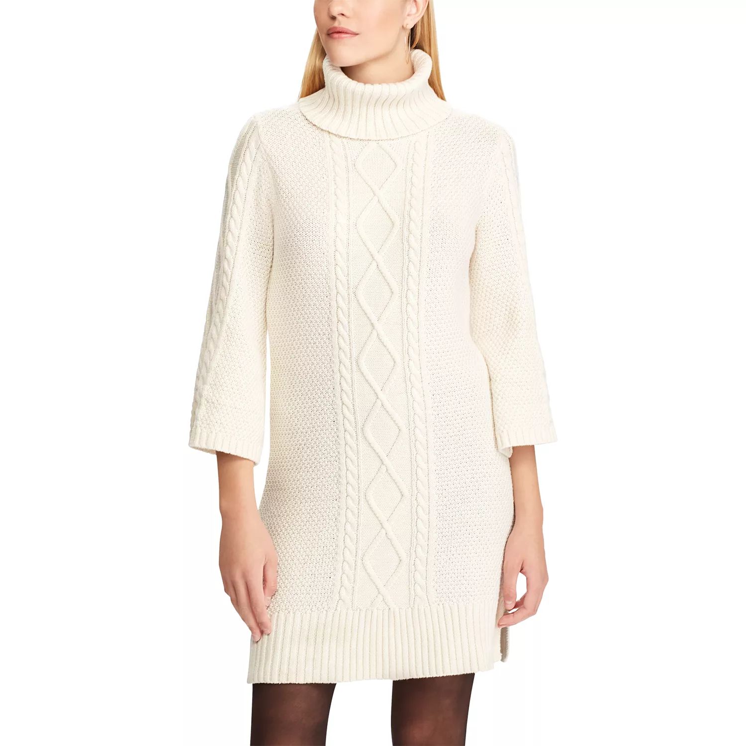 Women's Chaps Cable-Knit Turtleneck Sweater Dress | Kohl's