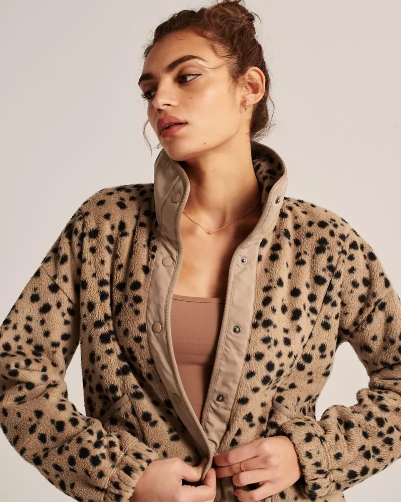 Polar Fleece Snap-Up Jacket | Abercrombie & Fitch US & UK