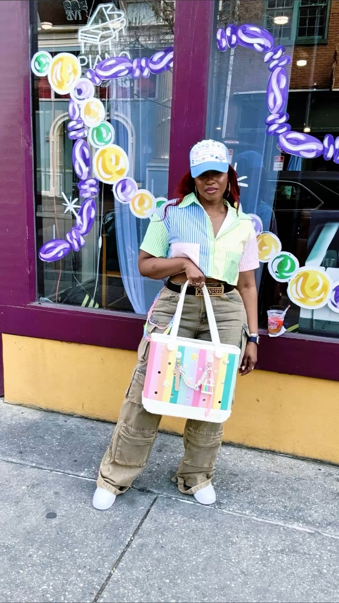 This top & pants I finally got a chance to wear! Absolutely love the stripes & colors of the top! Perfect addiction for the Spring season.💗💛💙💚

✨Handbag is from Bogg Bag Sunshine Collection☀️
✨Trucker is customized by yours truly

📲 Follow @chinnesee (IG & TikTok) @chinnesee sanders (Facebook) for more affordable & easy outfit inspo. 

#LTKootd #LTKTravel