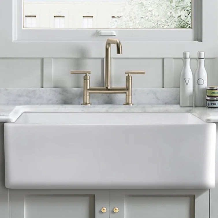 3320 Salena 33" x 20" Farmhouse Kitchen Sink with Basket Strainer | Wayfair North America