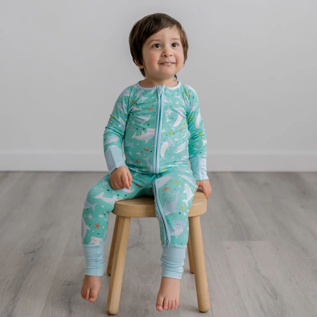 Shark Soiree Bamboo Viscose Zippy | Little Sleepies