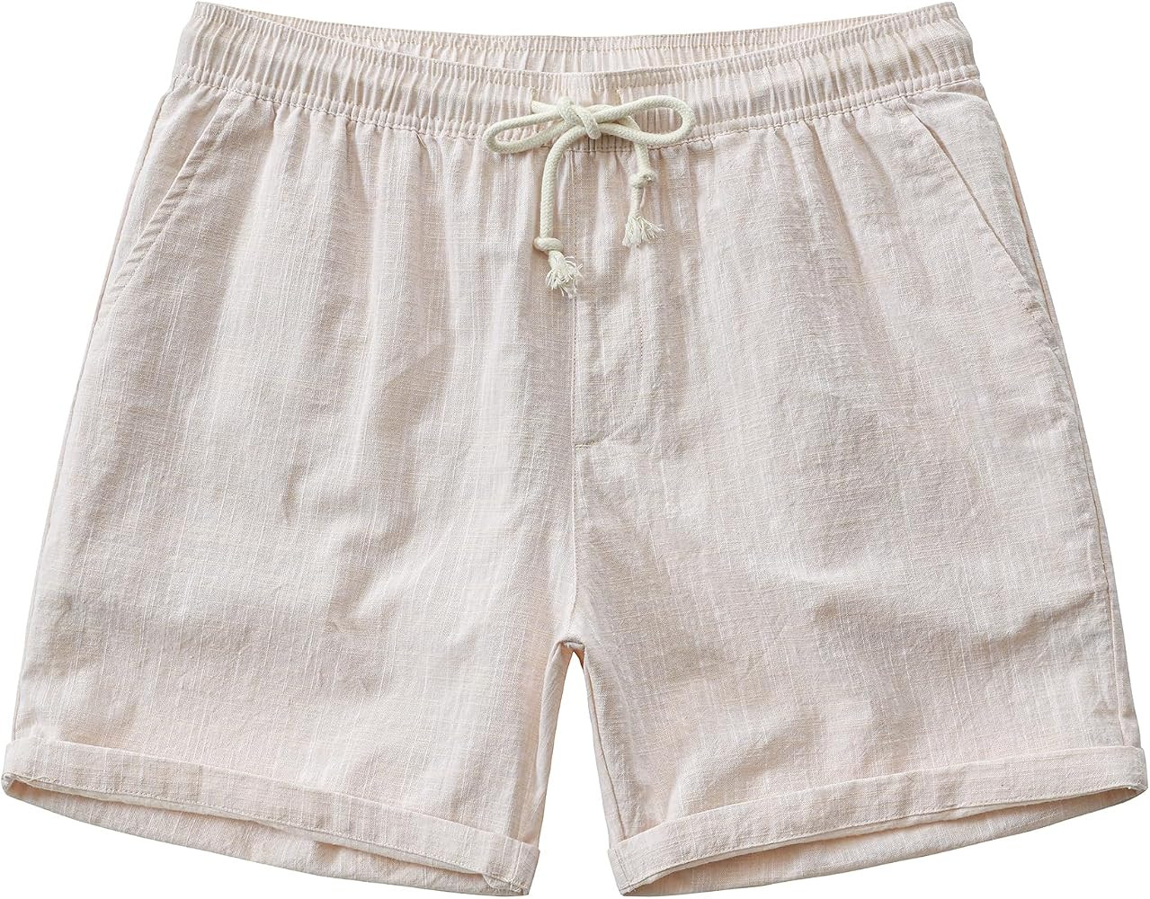 JOTOOK Mens Casual Chambray Shorts 7 Inch Elastic Waist Drawstring Shorts Lightweight Cotton Summ... | Amazon (US)