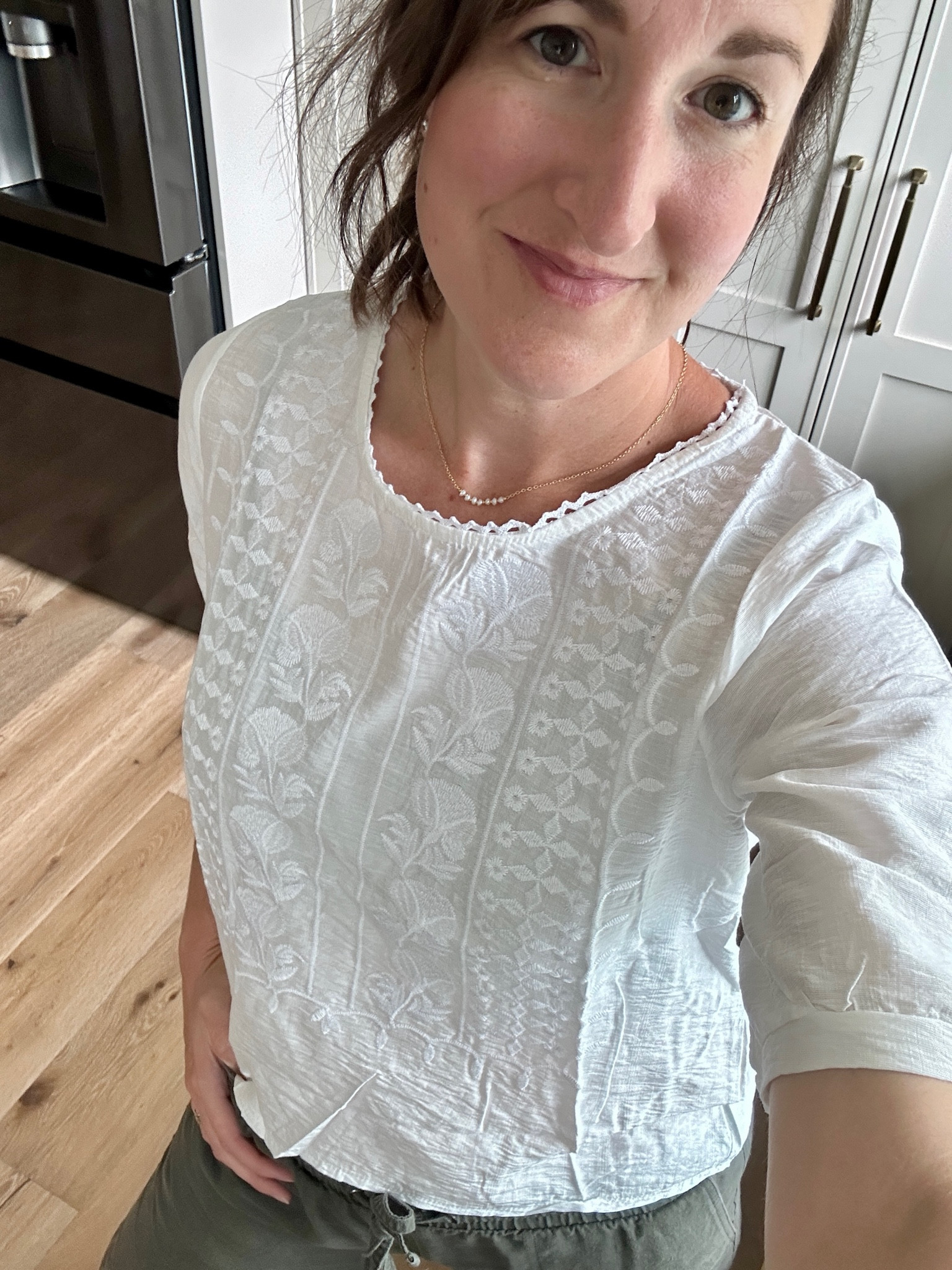 Light and breezy with this floral top! Size UP! I’m in a medium and it fit much shorter than most shirts, hitting right at my pant line. 

And I adore this pearl 14k gold choker my mom gifted me!

#LTKFindsUnder100 #LTKWorkwear #LTKFindsUnder50