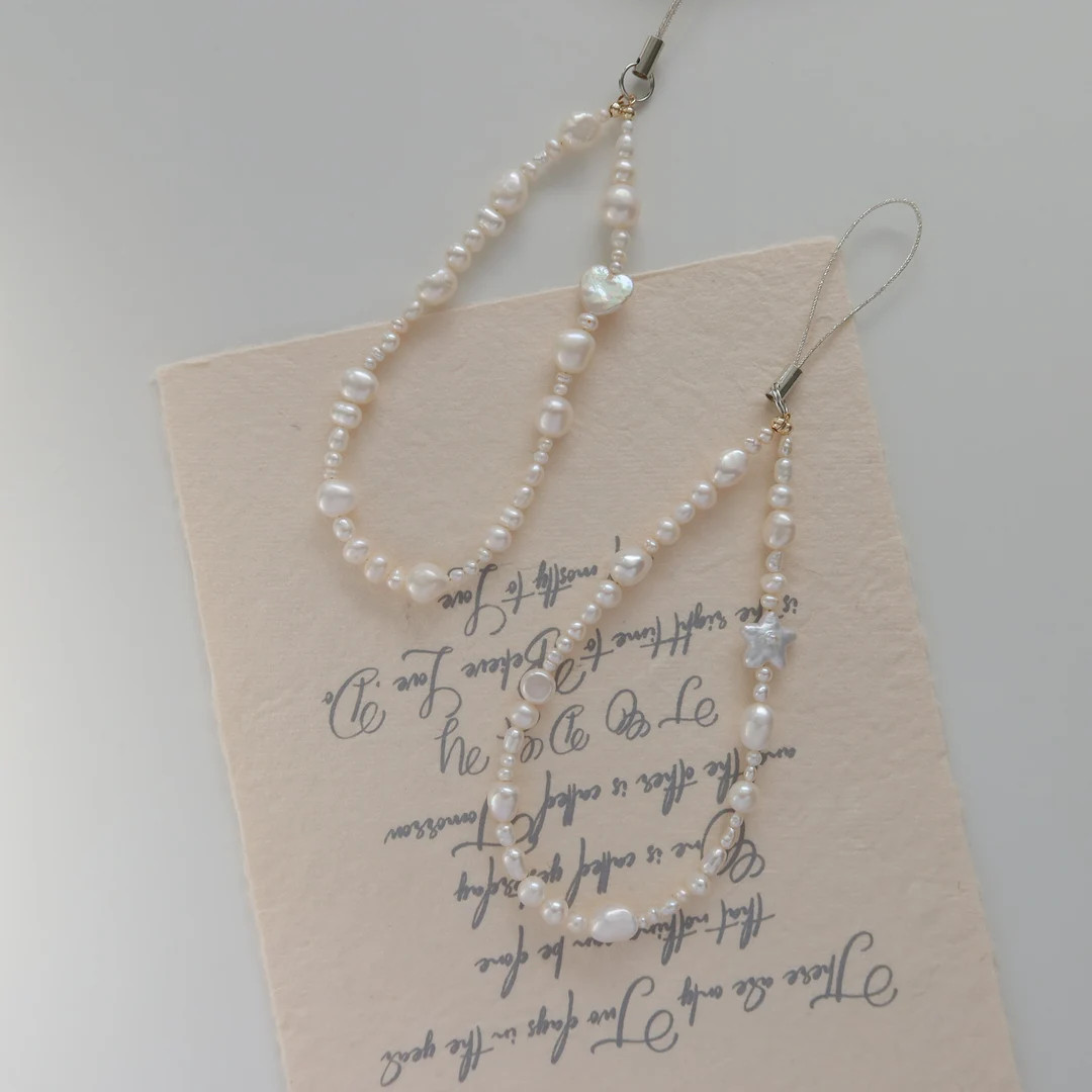 Freshwater Pearl Phone Chain Phone Charm Beaded Phone Chain Phone Strap Pearl Phone Strap Chain K... | Etsy (US)