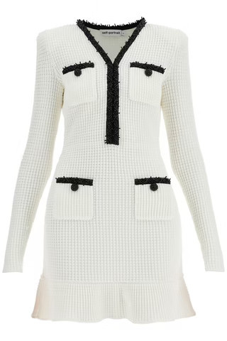 SELF PORTRAIT mini knitted dress in seven | Residenza725 US