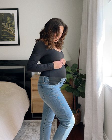 The only maternity clothes I/you/me need! Maternity under the bump jeans, everyday black leggings either side pockets, seamless maternity leggings to go out, and a classic white tee  

#LTKbump #LTKstyletip #LTKfamily