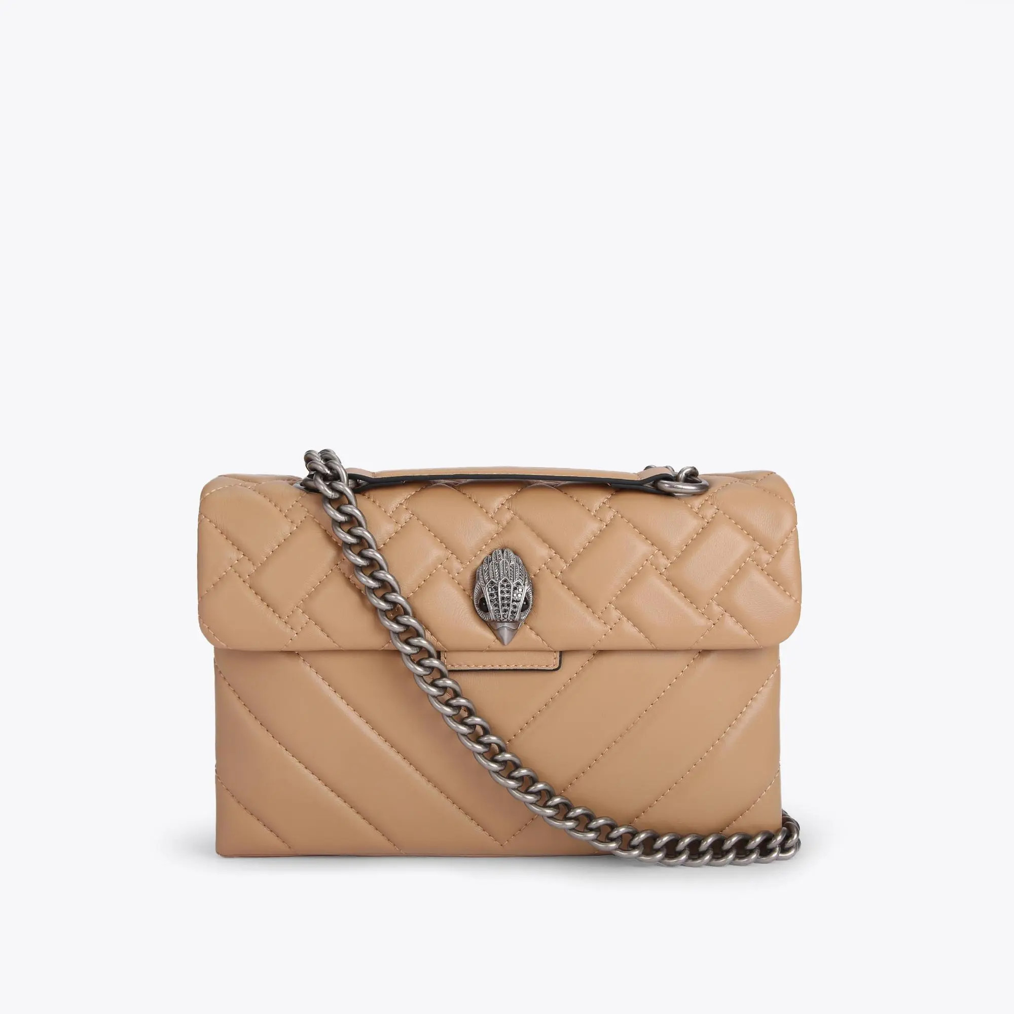 LEATHER KENSINGTON X BAG Camel Leather Shoulder Bag by KURT GEIGER LONDON | Kurt Geiger (Global)