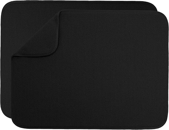 S&T INC. Dish Drying Mat XL 2 Pack, 18” x 24”, Absorbent Microfiber Kitchen Counter Mat, Dish... | Amazon (US)