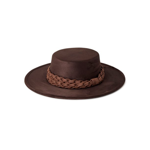 Time and Tru Boater Hat with Braided Trim - Walmart.com | Walmart (US)