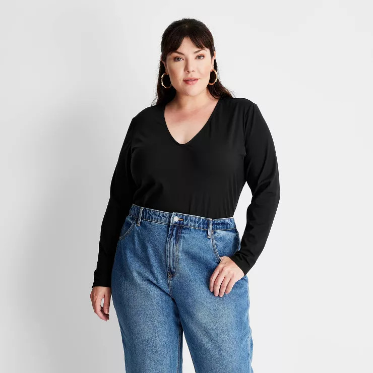 Women's Long Sleeve Open Back T-Shirt - Future Collective™ with Kahlana Barfield Brown Black | Target