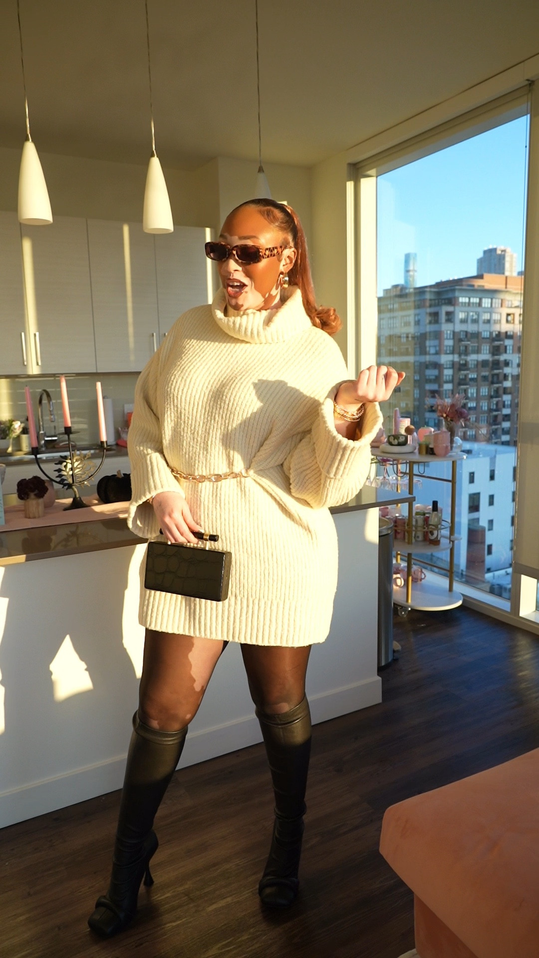 The perfect cozy elevated outfit for fall! I’m 5’7 for reference and about 180lbs Dress is from revolve linked on my instagram, I got it in a size large. 

#LTKHoliday #LTKSeasonal #LTKStyleTip