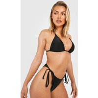 Womens Triangle Tie Side Bikini Set - Black - 12 | boohoo (US & Canada)