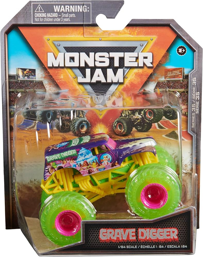 Monster Jam, Official Grave Digger Chase Monster Truck, Die-Cast Vehicle, 1:64 Scale, Kids Toys f... | Amazon (US)
